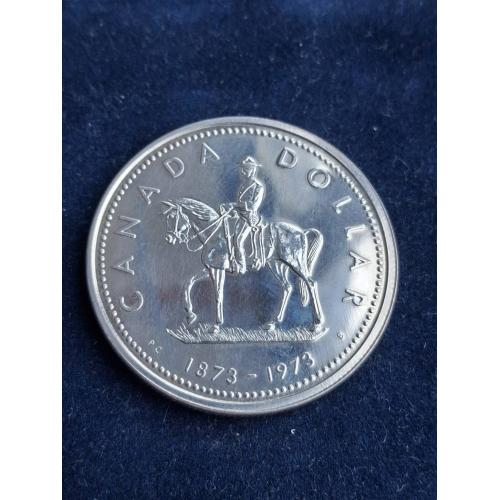 1 долла Канада 1973 г. Королевская канадская конная полиция (Серебро)