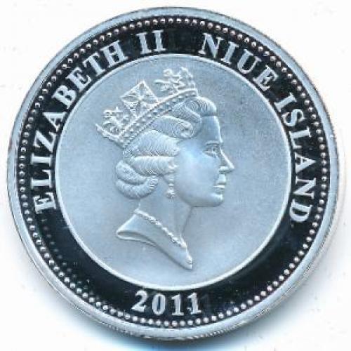 1 доллар о.Ниує 2011 г. "Свадьба принца Уильяма и Кэтрин Миддлтон" (посеребрение)