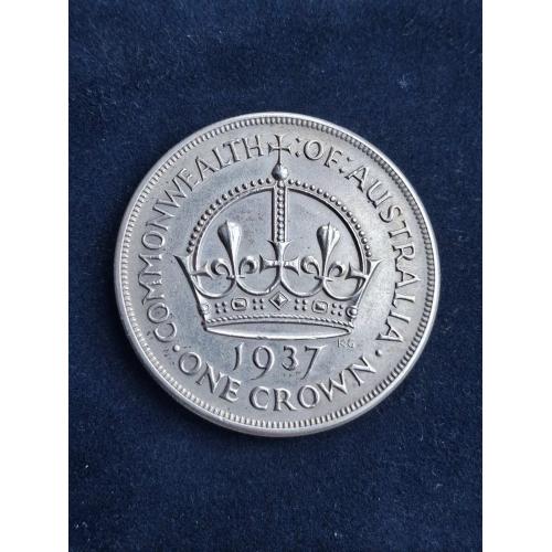 1 крона, Австралия 1937 Коронация Короля Георга VI (Серебро)
