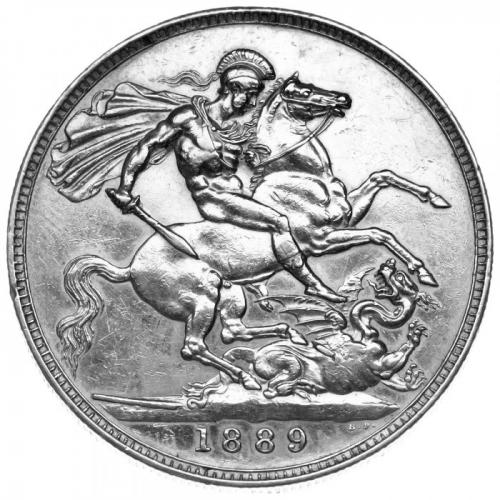 1 крона  Великобринания 1889 г. (серебро)