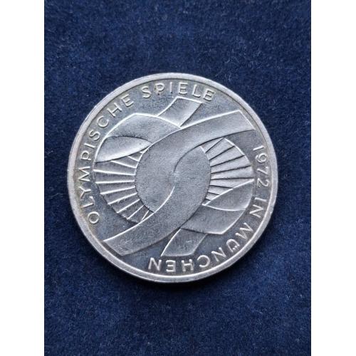 10 марок Германия  1972 г. "XX летние Олимпийские Игры, Мюнхен 1972 - Узел" (серебро) 