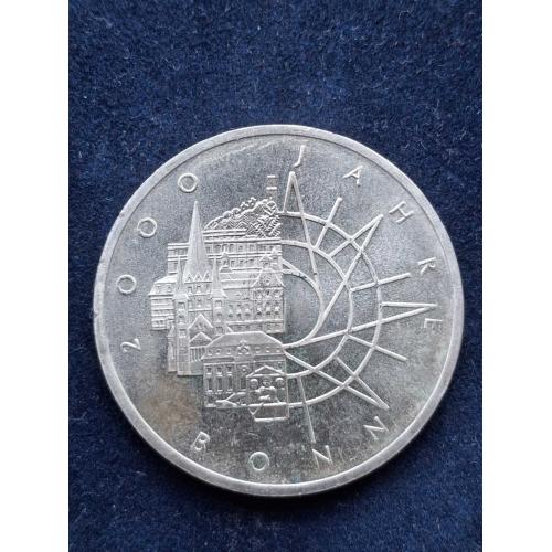 10 марок Германия  1989 г. "2000 лет городу Бонн" (серебро) 