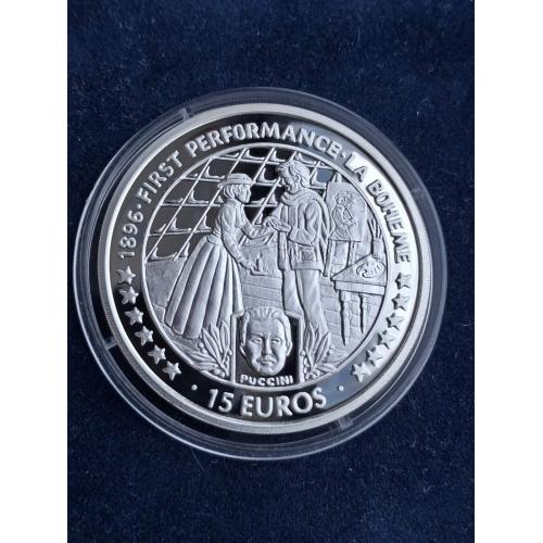 15 евро 1996 г. - Первое представление Богемы, Остров Мэн (Серебро)