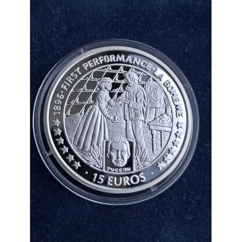 15 евро 1996 г. - Первое представление Богемы, Остров Мэн (Серебро)