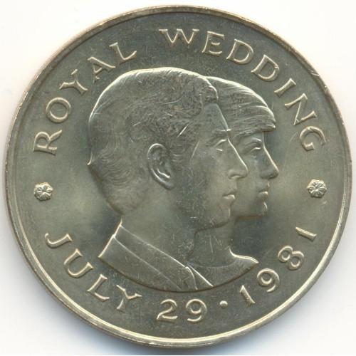 2 фунта Джерси 1981 г. "Свадьба Принца Чарльза и Леди Дианы" 