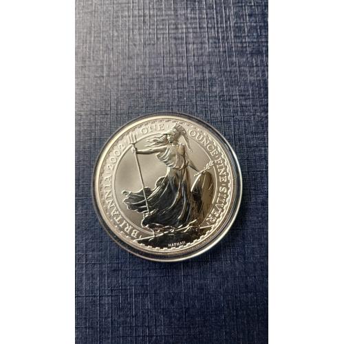 2 фунта Великобритания 2002 г. Стоящая Британия (Одна унция серебра)