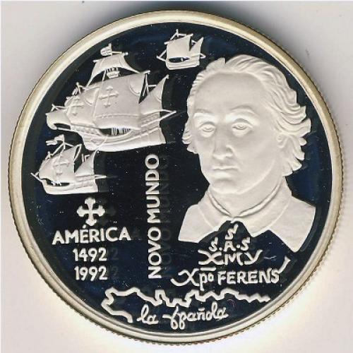 200 эскудо  Португалия 1992 г. "Новый мир - Америка" (серебро)