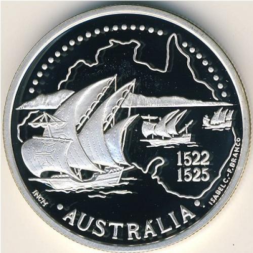 200 эскудо  Португалия 1995 г. "Золотой век открытий - Австралия" (серебро)