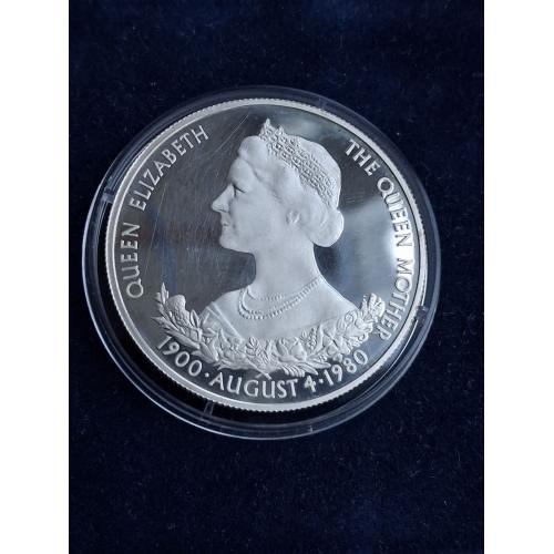 25 пенсов Гернси 1980 г. .(Серебро) "Королева Мать"