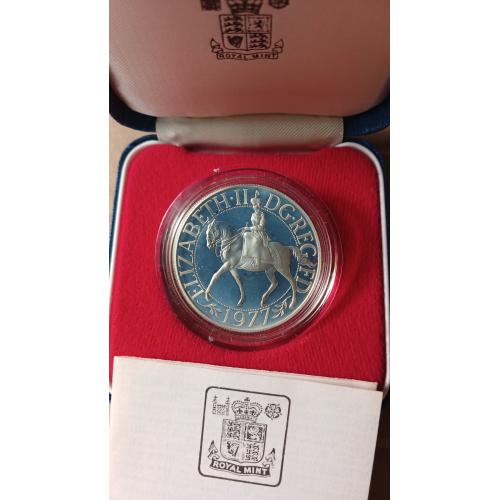 25 пенсов  Великобринания 1977 г. "Cеребряный юбилей царствования Елизаветы II" (серебро)