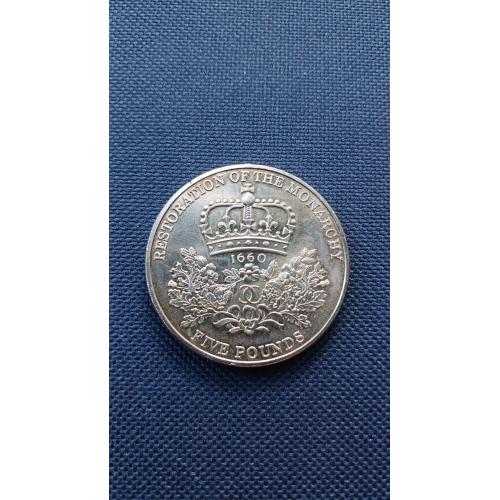  5 фунтов 2010 г. Великобритания "350 лет восстановлению монархии"