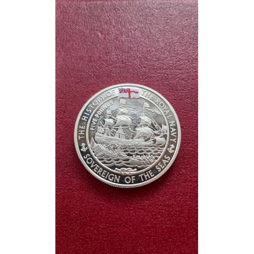  5 фунтов Джерси 2003 г. Корабль Парусник Флот (серебро)