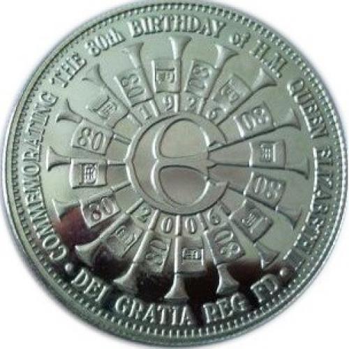 5 фунтов Тристан-да-Кунья 2006 г.  "80 лет со дня рождения Королевы Елизаветы II /монограмма/"