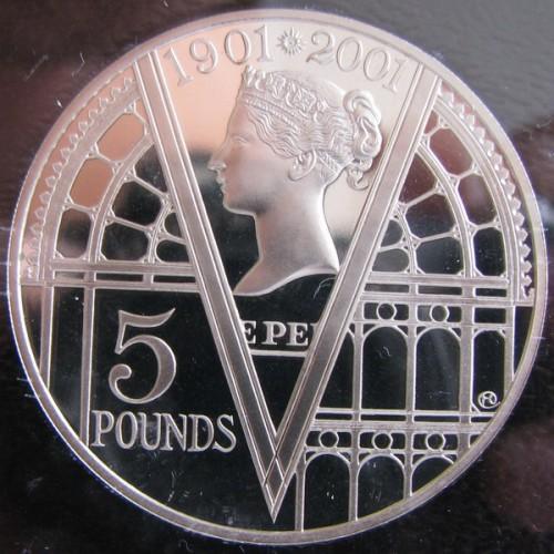 5 фунтов Великобритания 2001 г.  "100 лет со дня смерти Королевы Виктории"