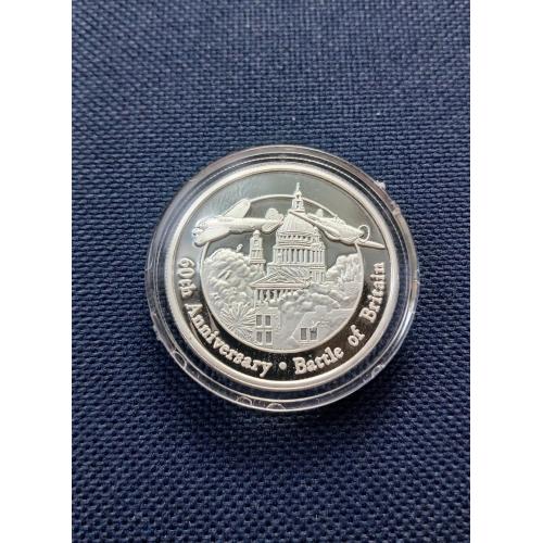  5 крон 2000 г. Тёркс и Кайкос  (серебро) "60 лет битве за Британию"