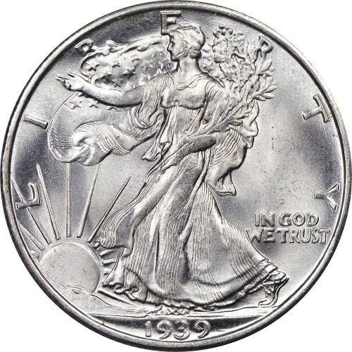 50 центов США,‘‘Шагающая Свобода’’,1939 год (серебро)