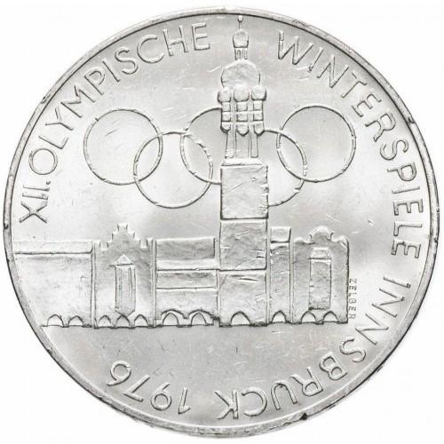 Австрия 100 шиллингов, 1976 г.  XII зимние Олимпийские Игры, Инсбрук 1976 (Серебро)