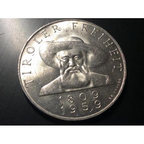 Австрия 50 шиллингов 1964 г. 150 лет освобождению Тироля (Серебро)