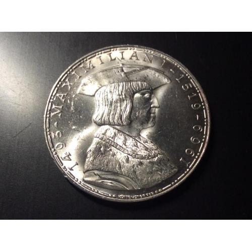Австрия 50 шиллингов 1966 г. 450 лет со дня смерти Максимилиана I (Серебро)