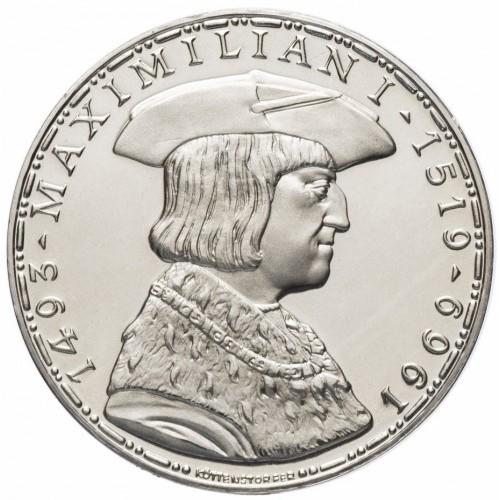 Австрия 50 шиллингов 1969 г. 450 лет со дня смерти Максимилиана I (Серебро)