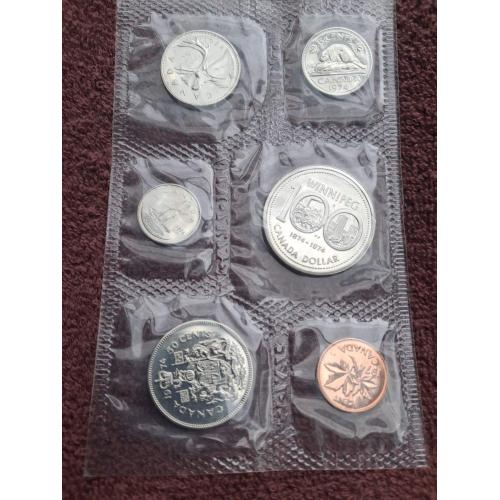 Банковский набор монет Канады 1974 г.