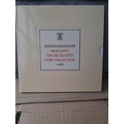 Банковский набор монет Великобритании 1986 г.