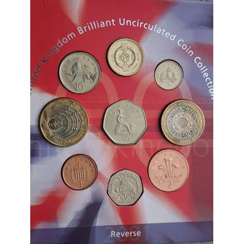 Банковский набор монет Великобритании 2001 г.