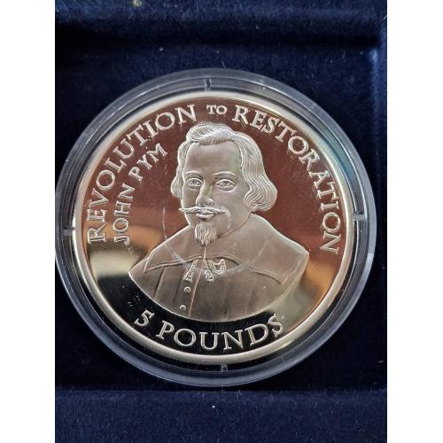Джерси 5 фунтов, 2010 г. "От Революции к Восстановлению - Джон Пим" (серебро).