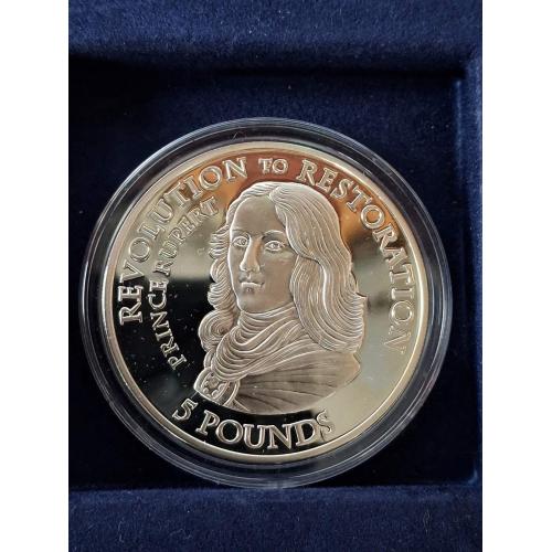 Джерси 5 фунтов, 2010 г. "От Революции к Восстановлению - Принц Руперт" (серебро).