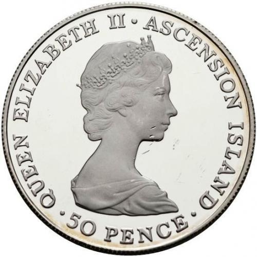 50 пенсов Остров Святой Елены+ 50 пенсов Остров Вознесения 1984 г. 