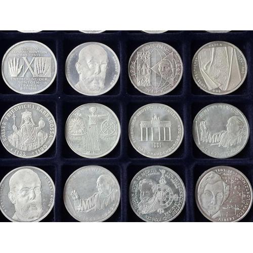 Коллекция монет 10 марок Германия (серебро) 22 шт.