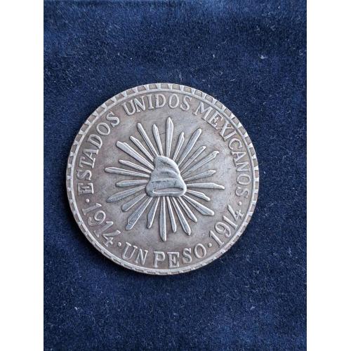Монета 1 песо Мексика 1914 г.