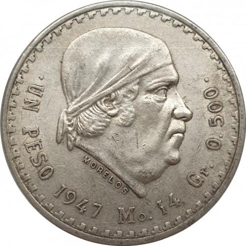 Монета 1 песо Мексика 1948 г.