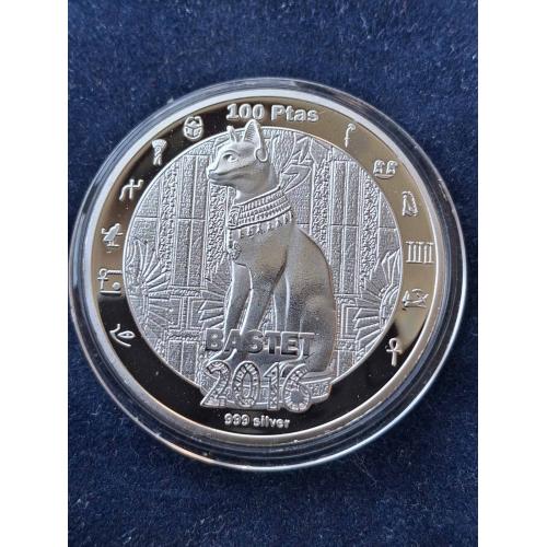 Западная Сахара 100 песет 999 silver , 2016 г. (BASTET)