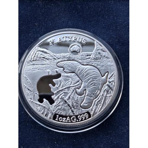 1 доллар Соломоновы острова 2019 г. 1 oz AG.999 (Утконос)