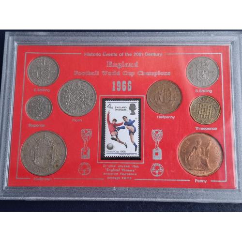 Набор монет Великобритании 1966 + марка.