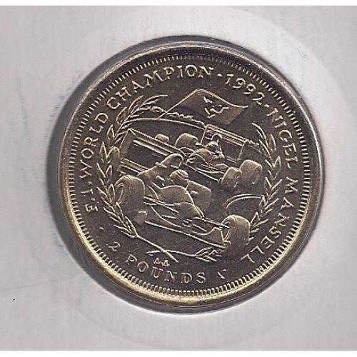 о.Мэн 2 фунта 1993 г."Чемпион Формулы 1 , 1992 - Найджел Мэнселл"