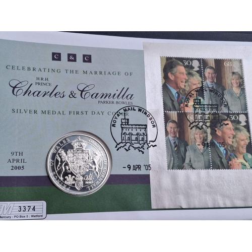 Памятная медаль Принц Чарльз и Камилла  2005 г. (серебро)