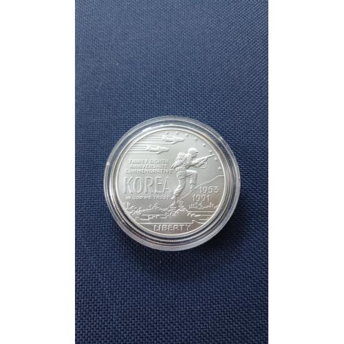 США один доллар 1991 г. "38 лет Корейской войне"