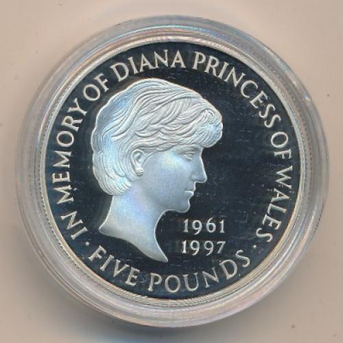  Великобритания 5 фунтов 1999 г. Принцесса Диана (серебро) 