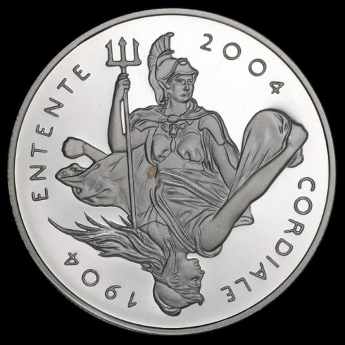 Великобритания 5 фунтов 2004 г. "100 лет Англо-французскому «сердечному соглашению"  (серебро) 
