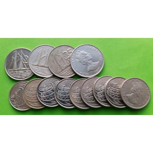 (А-512) Кучка монет - Каймановы о-ва (Кайманы) 10 и 25 центов