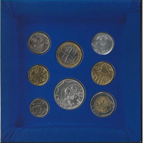 Уценка - (А-512) Набор монет Сан Марино 1999 г. в банковском блистере (5000 лир - серебро)