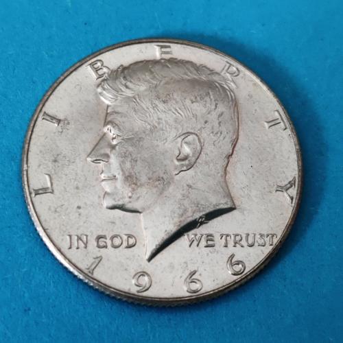 Уценка - (А-512) Серебро - США 50 центов 1966 г.