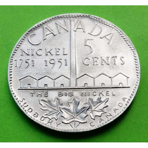 Алюминиевый годовой жетон (диаметр 38 мм.) - Канада 5 центов 1951 г. - это не монета