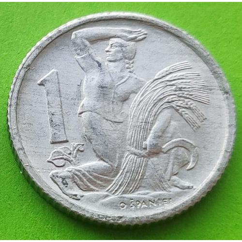 Алюминий - Чехословакия 1 крона 1953 г. - отличное состояние, редкий год