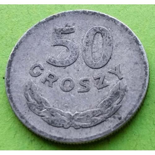 Алюминий - Польша 50 грошей 1949 г. - один год выпуска