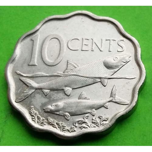 Багамские острова 10 центов 2010 г. (новый дизайн)