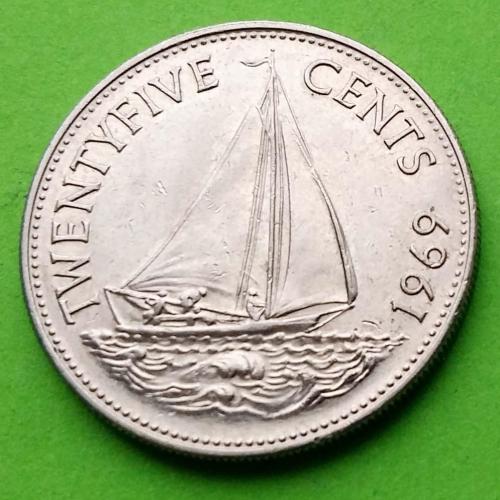 Багамские острова (Багамы) 25 центов 1969 г. (корабль)