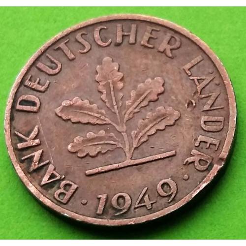 Банк Дойче Ландер - Германия 1 пфенниг 1949 г. (D)